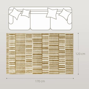 Tapete Sala de Estar 170x120 cm Tapete Lavável na Máquina de Lavar Pelo Curto Estilo Moderno Creme