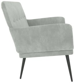 Banco 108x79x79 cm veludo cinzento-claro