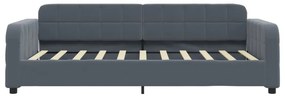Sofá-cama com colchão 90x190 cm veludo cinzento-escuro