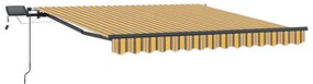 Toldo Retrátil Manual com Listras Multicoloridas de LED 300x250 cm