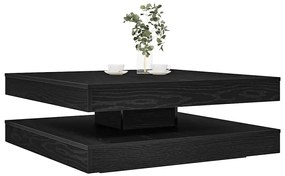 vidaXL Mesa de centro giratória 360 graus carvalho preto 90x90x34,5 cm