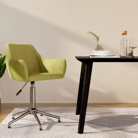 vidaXL Cadeira de jantar giratória tecido verde