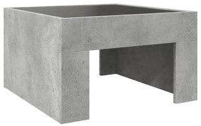 Mesa de centro luzes LED Infinity 50x50x30 cm cinzento cimento
