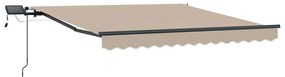 Toldo Retrátil Manual vidaXL com LED Bege 350x250 cm