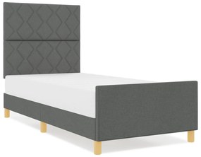Cama vidaXL Cinza Escuro 90x190 cm em Tecido
