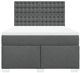 Cama com molas/colchão 140x200 cm tecido cinzento-escuro