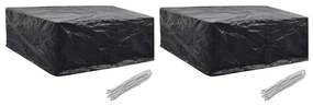 vidaXL Capas para mobiliário de jardim 2 pcs 10 ilhós 260x260x90 cm