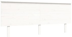 Cama sem colchão 200x200 cm madeira de pinho maciça branco