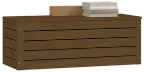Caixa de arrumação 89x36,5x33 cm pinho maciço castanho mel