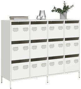 Aparador 135x39x103,5 cm aço laminado a frio branco