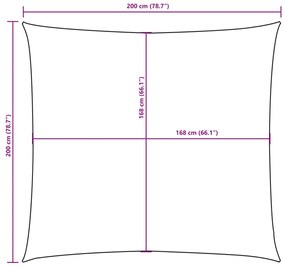 Guarda-sol tecido Oxford quadrado 2x2 m creme