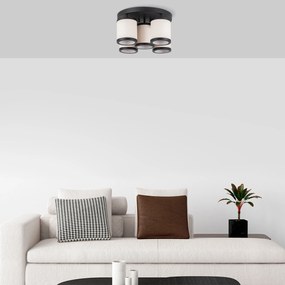 Candeeiro de Teto Way – Preto e Branco – 50 x 50 x 22 cm