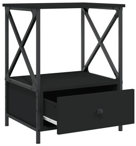 Mesas de cabeceira 2 pcs 50x41x65 cm derivados de madeira preto