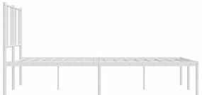 Estrutura de cama com cabeceira 120x200 cm metal branco