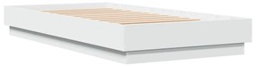 Estrutura de cama com luzes LED 90x190 cm branco