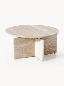 Mesa de centro redonda em travertino Marisa