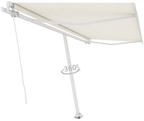 Toldo retrátil manual independente 400x350 cm cor creme