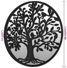 Espelho de jardim p/ uso exterior ferro 60x2,5 cm preto