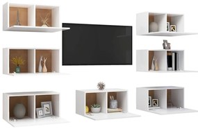 Móveis de TV 7 pcs 30,5x30x60 cm derivados de madeira branco