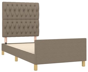 Estrutura cama sem colchão 100x200 cm tecido cinza-acastanhado