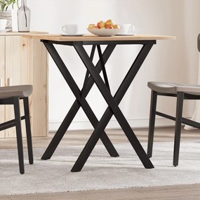 Mesa de jantar estrutura em X 70x70x75 cm pinho e aço