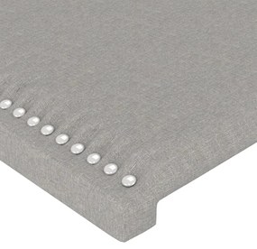 Cabeceira cama c/ abas tecido 163x23x118/128 cm cinzento-claro