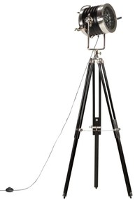 Candeeiro de chão tripé 171 cm madeira mangueira maciça preto