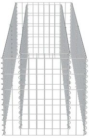 Canteiro elevado/cesto gabião 180x50x50 cm aço galvanizado
