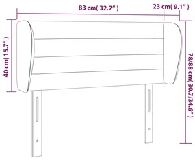 Cabeceira de cama c/ abas veludo 83x23x78/88 cm rosa