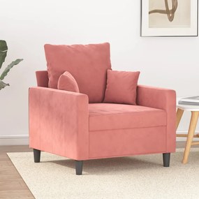 vidaXL Poltrona 60 cm veludo rosa