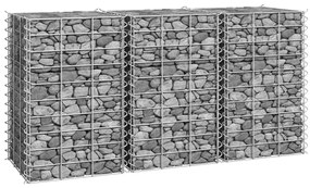 Canteiro/gabião elevado 3 pcs 30x30x50 cm ferro