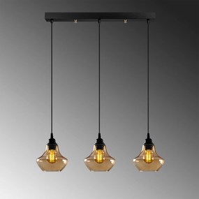 Candeeiro Suspenso Gold – Dourado e Preto – 65 x 17 cm
