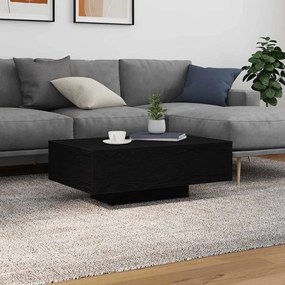 Mesa de Centro vidaXL com Luzes LED Carvalho Preto 85x55x31 cm