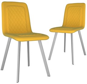 Cadeiras de jantar 2 pcs veludo amarelo