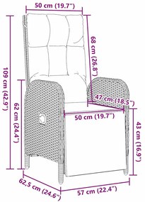Conjunto de Jantar de Jardim com 7 Peças e almofadas em Poliéster Ratt