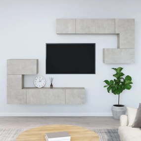 vidaXL Móvel p/ TV de parede madeira processada cinza cimento