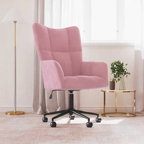 vidaXL Cadeira de descanso veludo rosa