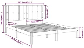 Estrutura de cama 160x200 cm madeira de pinho maciça branco