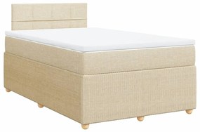 Cama boxspring com colchão 120x190 cm tecido cor creme