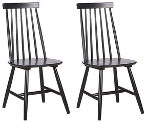 Conjunto de 2 cadeiras em madeira preta BURBANK Beliani