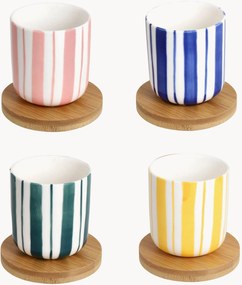 Chávenas de café com pires New Milk & C Stripes, conjunto de 4