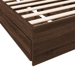 Estrutura cama c/ gavetas derivados madeira carvalho castanho