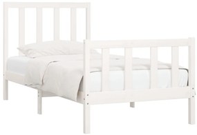 Estrutura de cama 100x200 cm madeira maciça branco