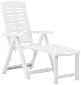 vidaXL Espreguiçadeira dobrável plástico branco