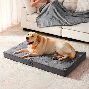 Cama ortopédica para cães 120 x 74 x 10 cm tamanho XXL Cinzento