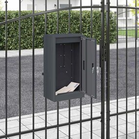 vidaXL caixa de correio Antracite 30 x 23 x 55 cm Aço
