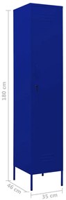 Cacifo 35x46x180 cm aço azul-marinho