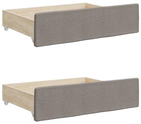 Sofá-cama c/ gavetão/gavetas 90x200 cm tecido cinza-acastanhado