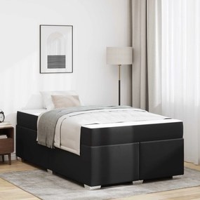 vidaXL Estrutura da Cama com colchão Preto 120 x 200 cm tecido