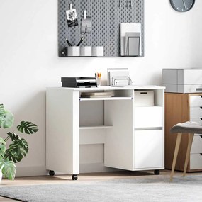 vidaXL Mesa de Computador Branca com Gavetas Branca